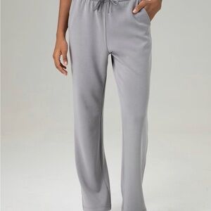 Colorfulkoala women’s high waisted wide leg drawstring lounge pants grey